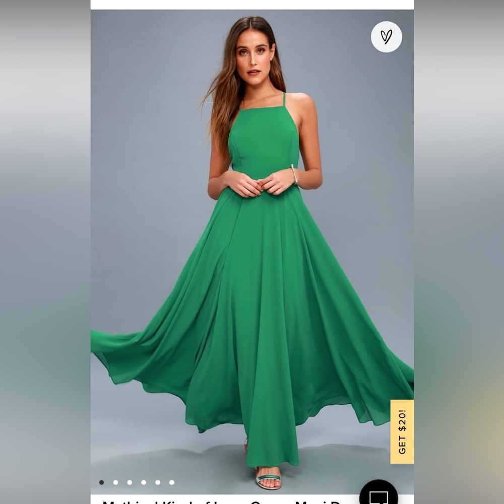 Lulus Mythical Kind of Love Green Maxi Dress, size L